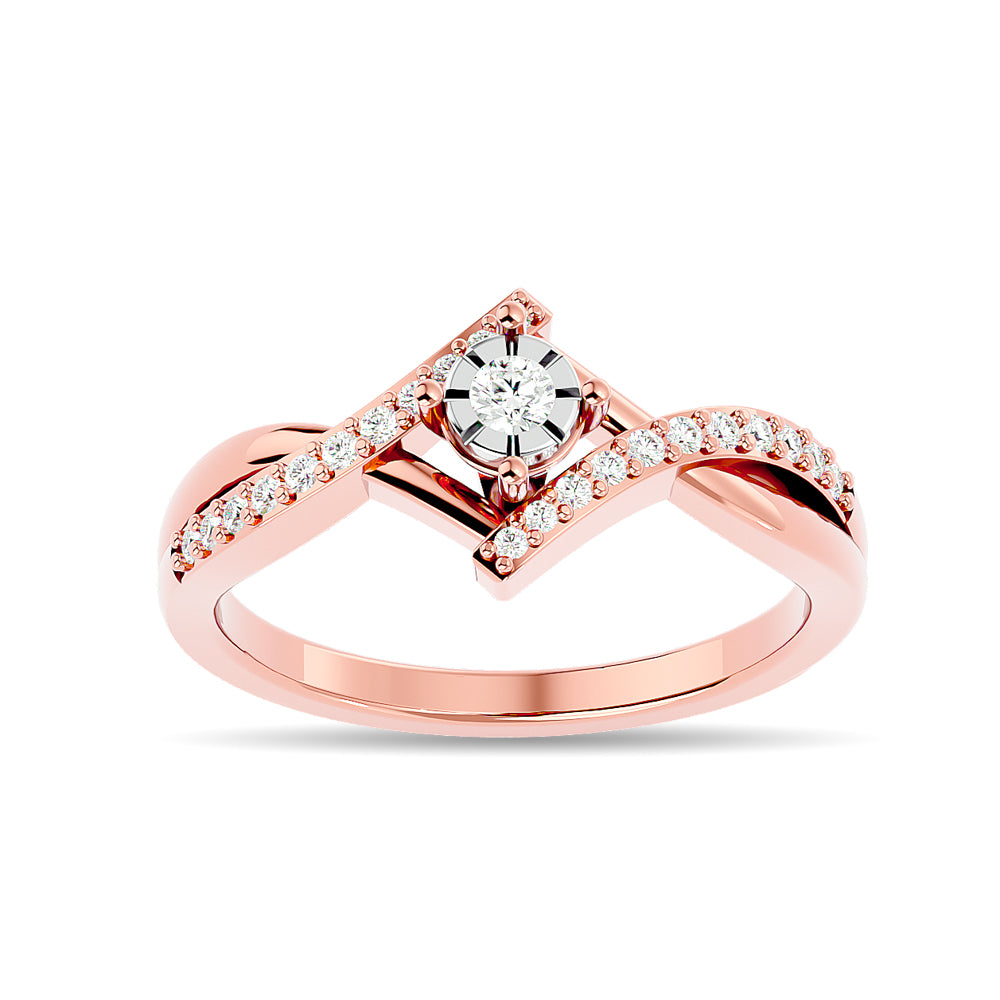 Diamond 1/5 ct tw Promise Ring in 10K Rose Gold