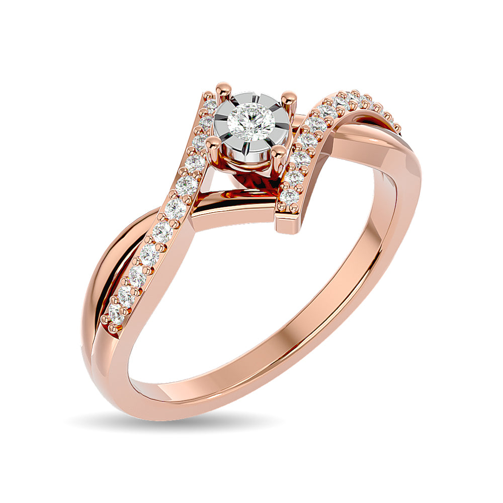 Diamond 1/5 ct tw Promise Ring in 10K Rose Gold