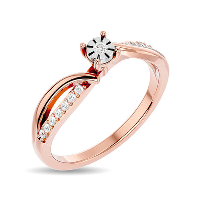 Diamond 1/6 ct tw Promise Ring in 10K Rose Gold