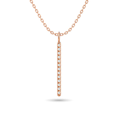 Diamond 1/10 ct tw Bar Pendant in 10K Rose Gold