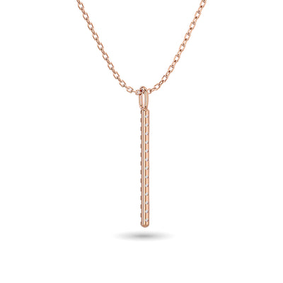 Diamond 1/10 ct tw Bar Pendant in 10K Rose Gold