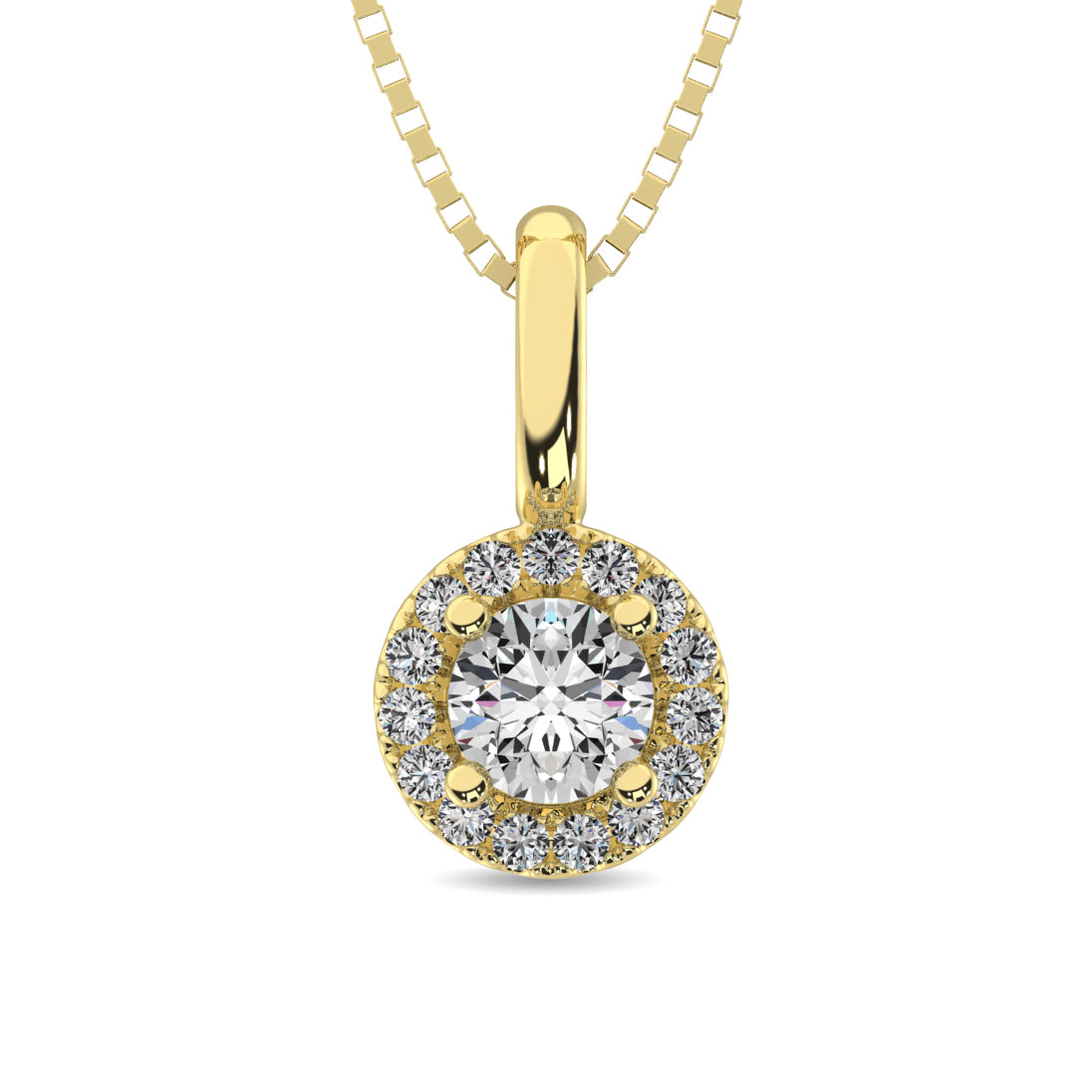 Diamond 1/5 ct tw Round Cut Fashion Pendant in 10K Yellow Gold