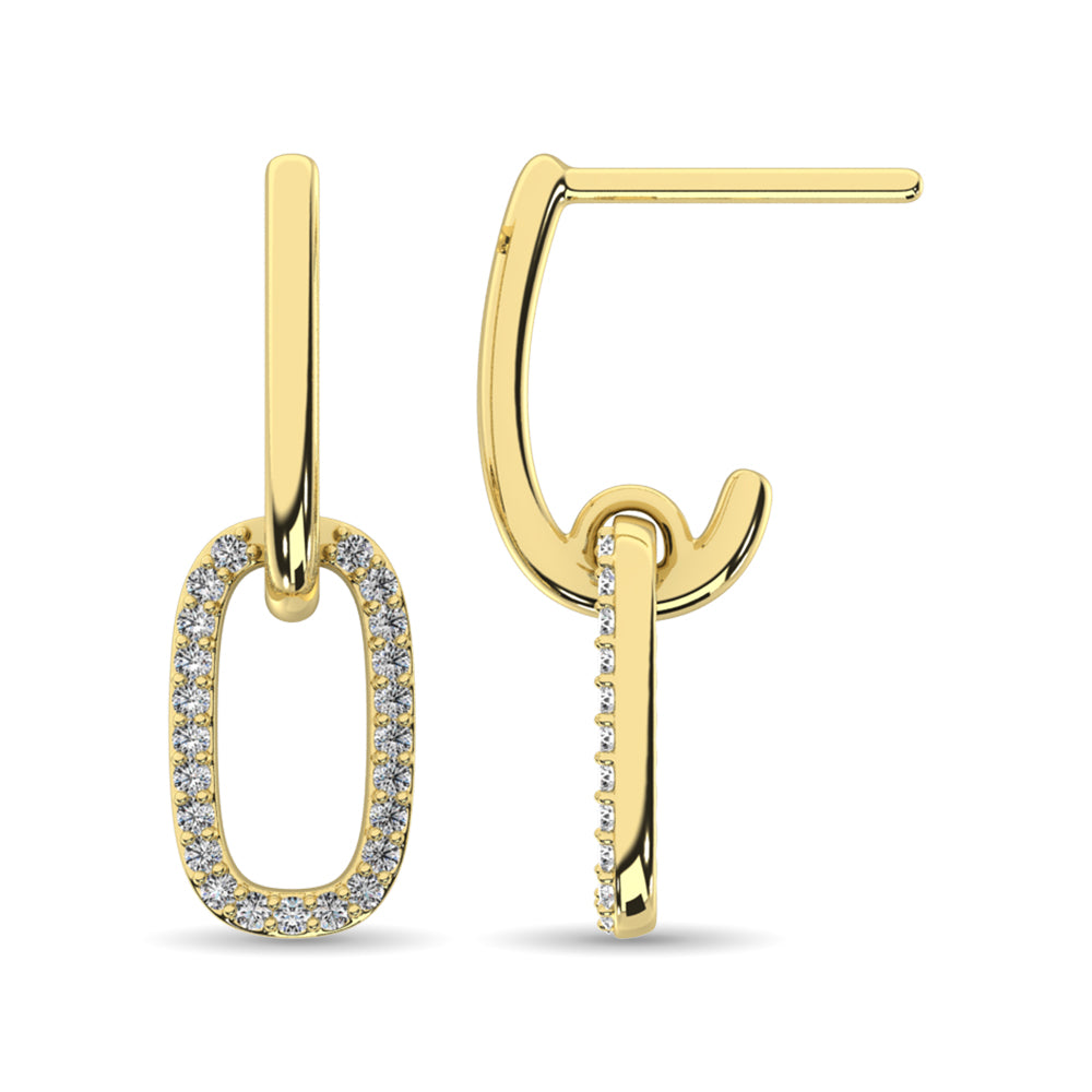 Diamond Fashion Earrings 1/5 ct tw in 14K Yellow Gold