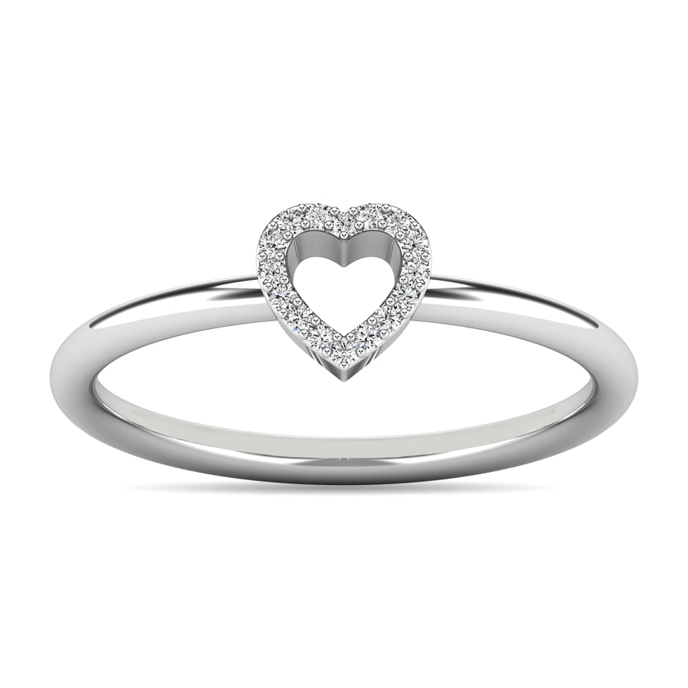 Diamond 1/20 ct tw Heart Ring in 10K White Gold