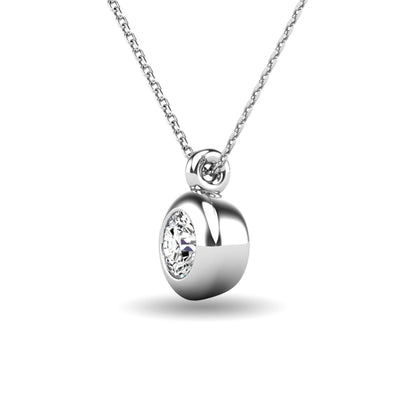 Diamond 1/10 ct tw Bezel Set Pendant in 10K White Gold