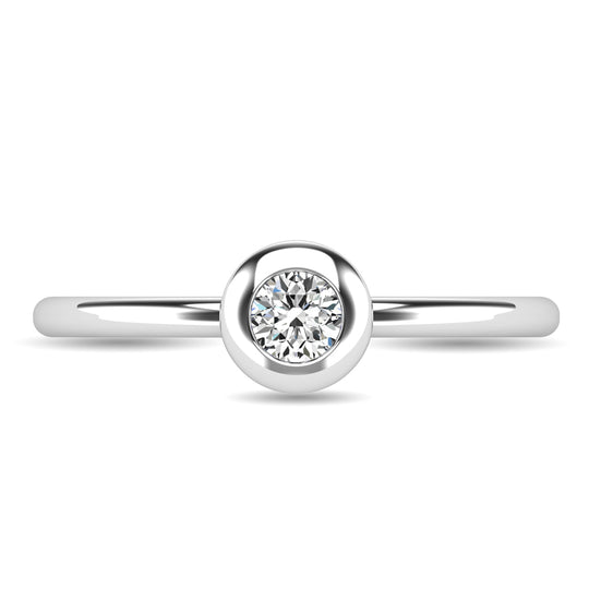 Diamond 1/10 ct tw Bezel Set Ring in 10K White Gold