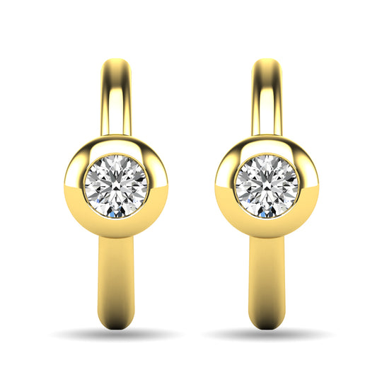 Diamond 1/10 ct tw Bezel Set Earrings in 10K Yellow Gold