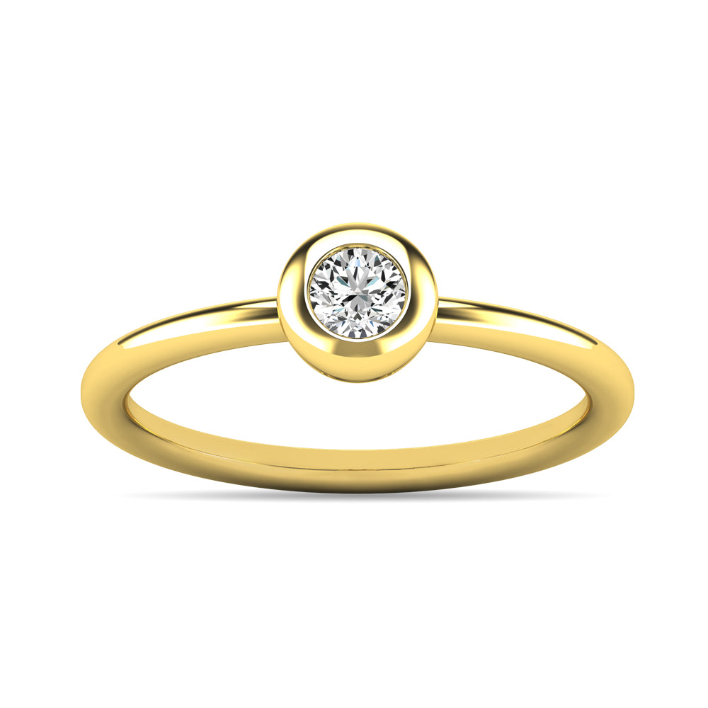 Diamond 1/10 ct tw Bezel Set Ring in 10K Yellow Gold