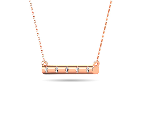 Diamond 1/20 ct tw Bar Necklace in 10K Rose Gold