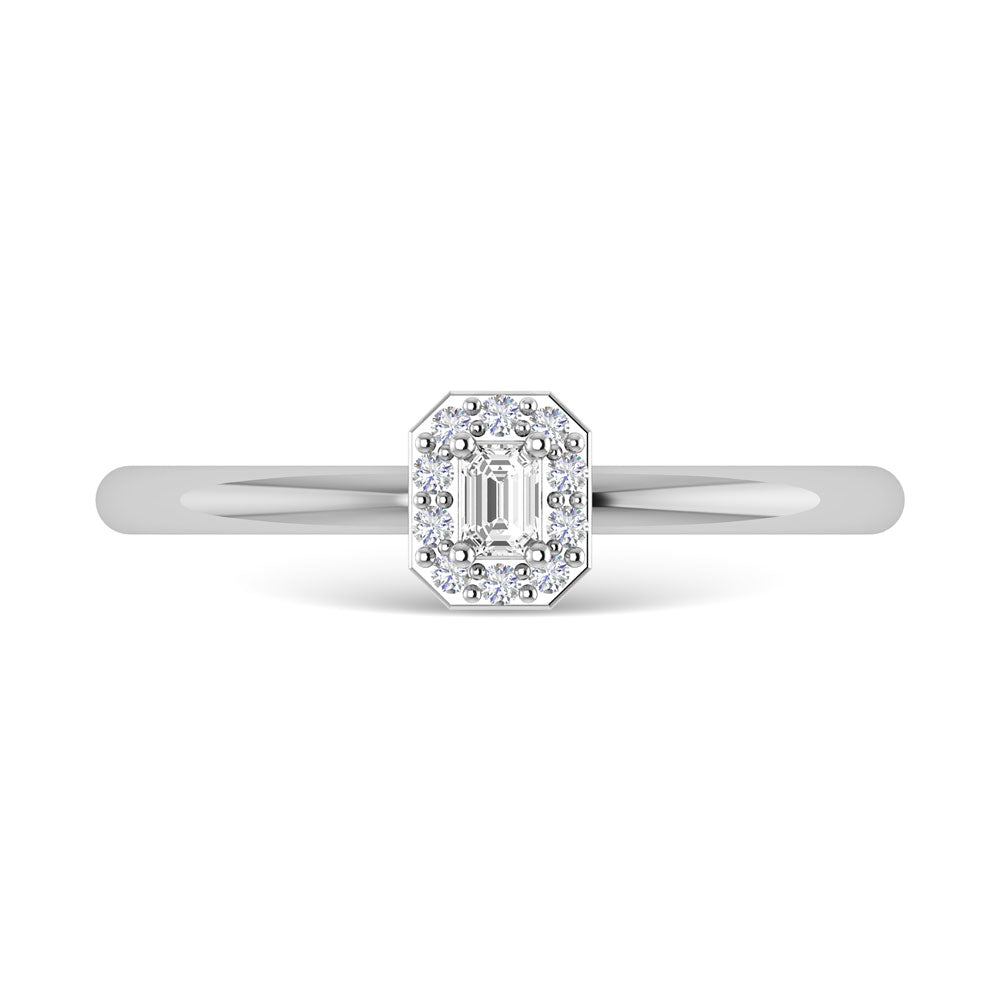 Diamond 1/6 Ct.Tw. Emerald Cut Promise Ring in 14K White Gold