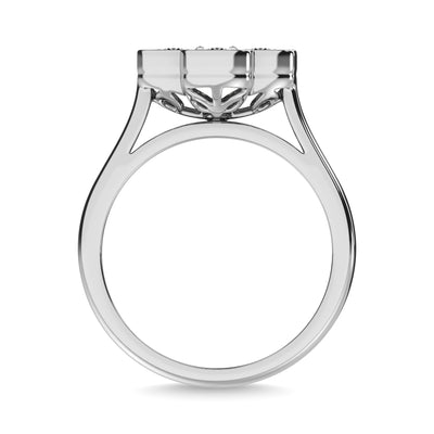 Diamond 1 ct tw Flower Ring in 14K White Gold