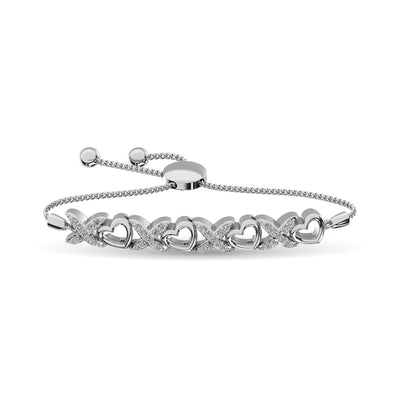 Diamond 1/6 ct tw Bolo Bracelet in Sterling Silver
