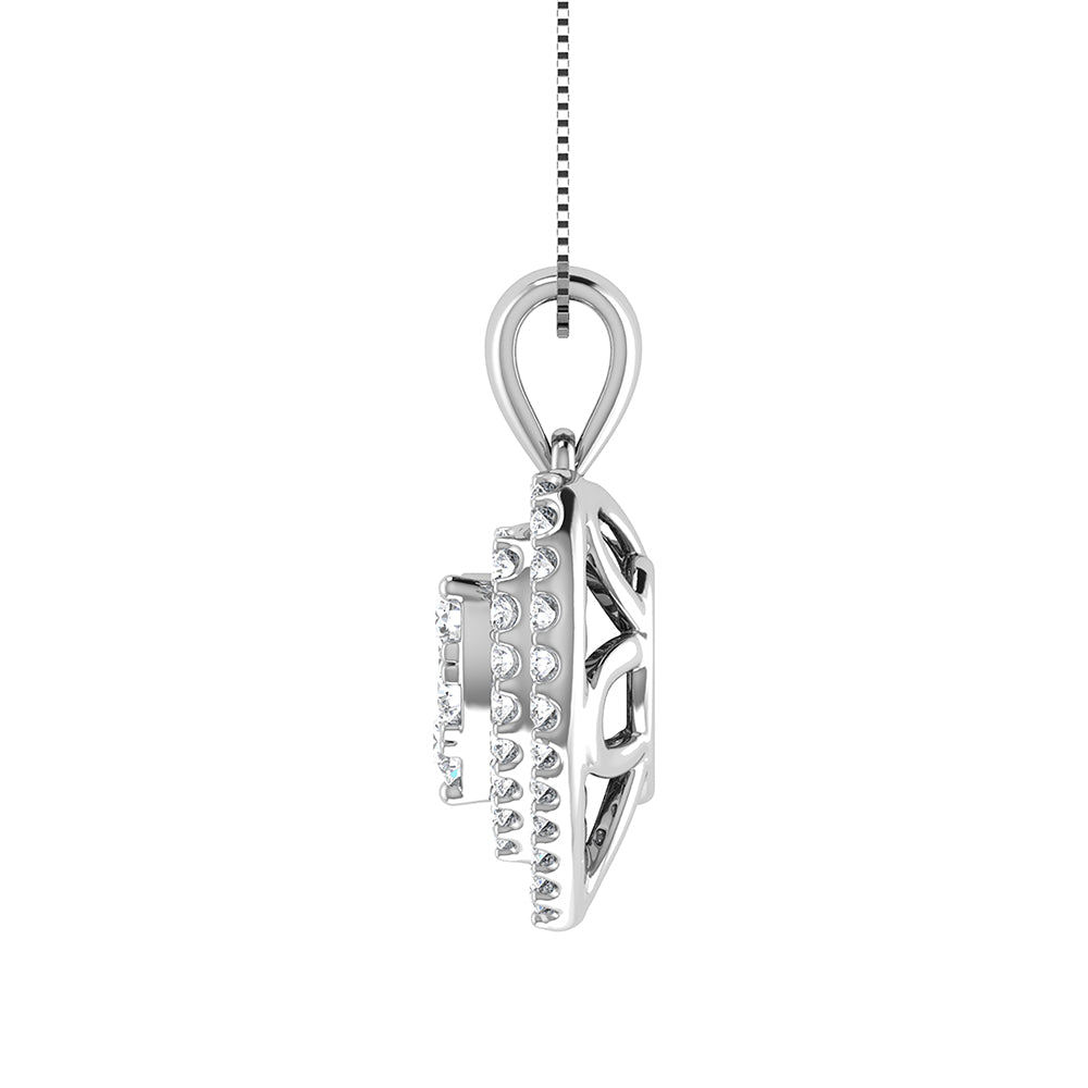 Diamond 3/4 Ct.Tw. Heart Shape Cluster Pendant in 10K White Gold
