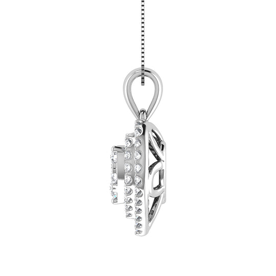 Diamond 3/4 Ct.Tw. Heart Shape Cluster Pendant in 10K White Gold