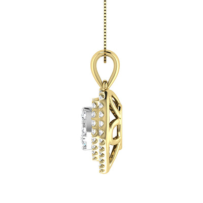 Diamond 3/4 Ct.Tw. Heart Shape Cluster Pendant in 10K Yellow Gold