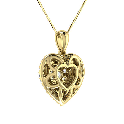 Diamond 3/4 Ct.Tw. Heart Shape Cluster Pendant in 10K Yellow Gold