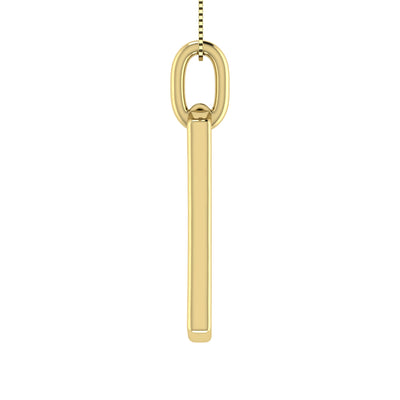 Diamond 1/6 Ct.Tw. Paper Clip Pendant in 10K Yellow Gold