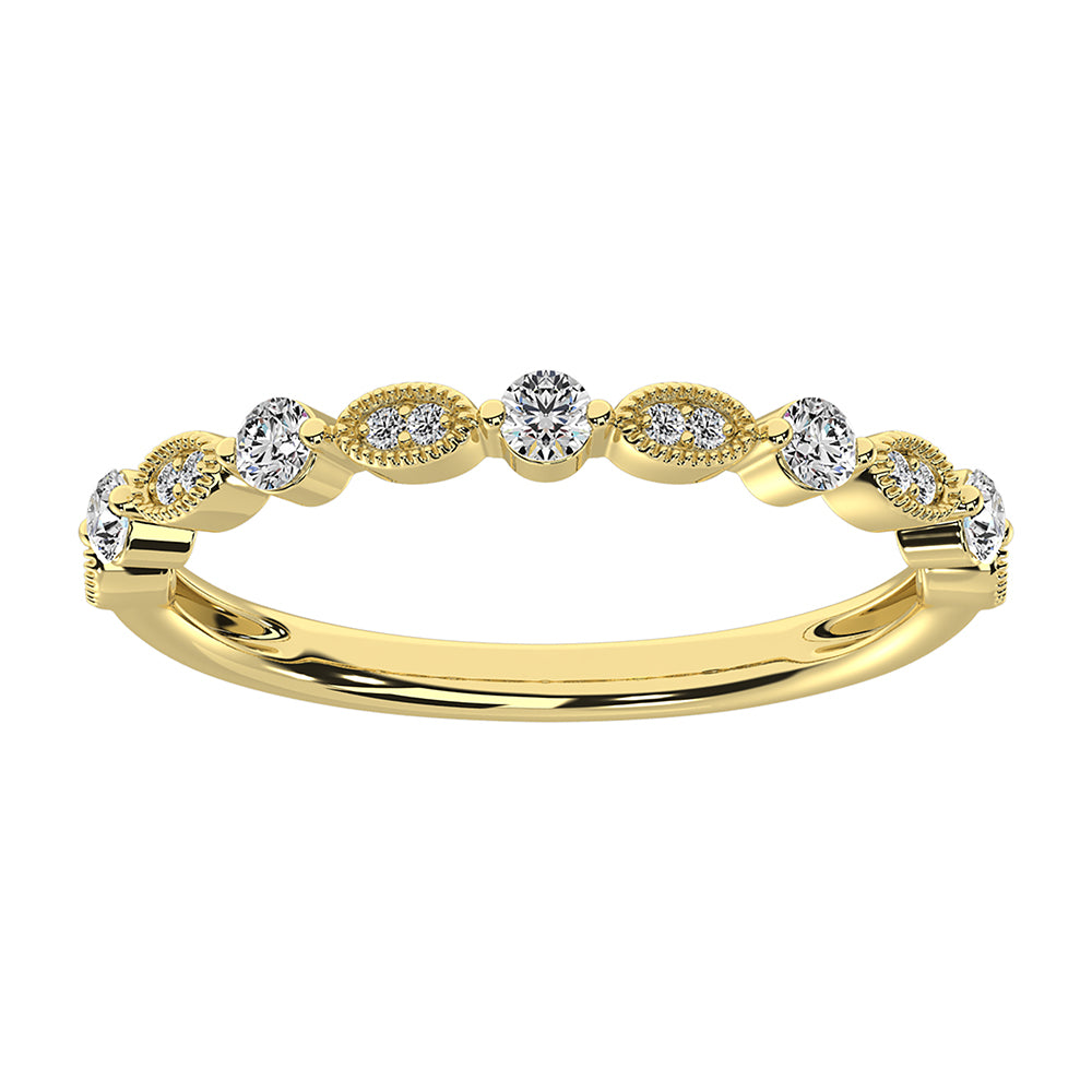 14K Yellow Gold 1/5 Ct.Tw. Diamond Stack Bands