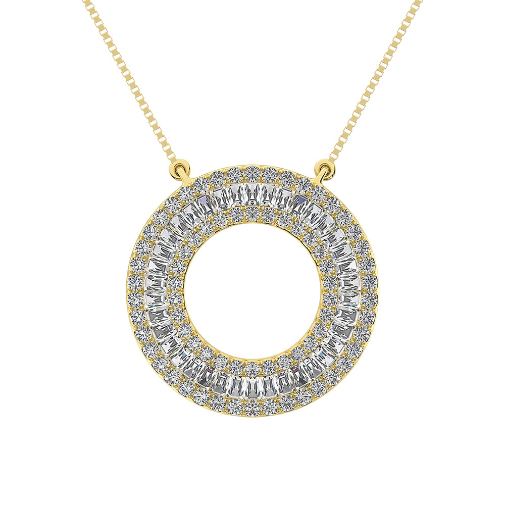 14K Yellow Gold 1/2 Ct.Tw. Open Circel Fashion Necklace
