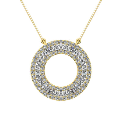 14K Yellow Gold 1/2 Ct.Tw. Open Circel Fashion Necklace