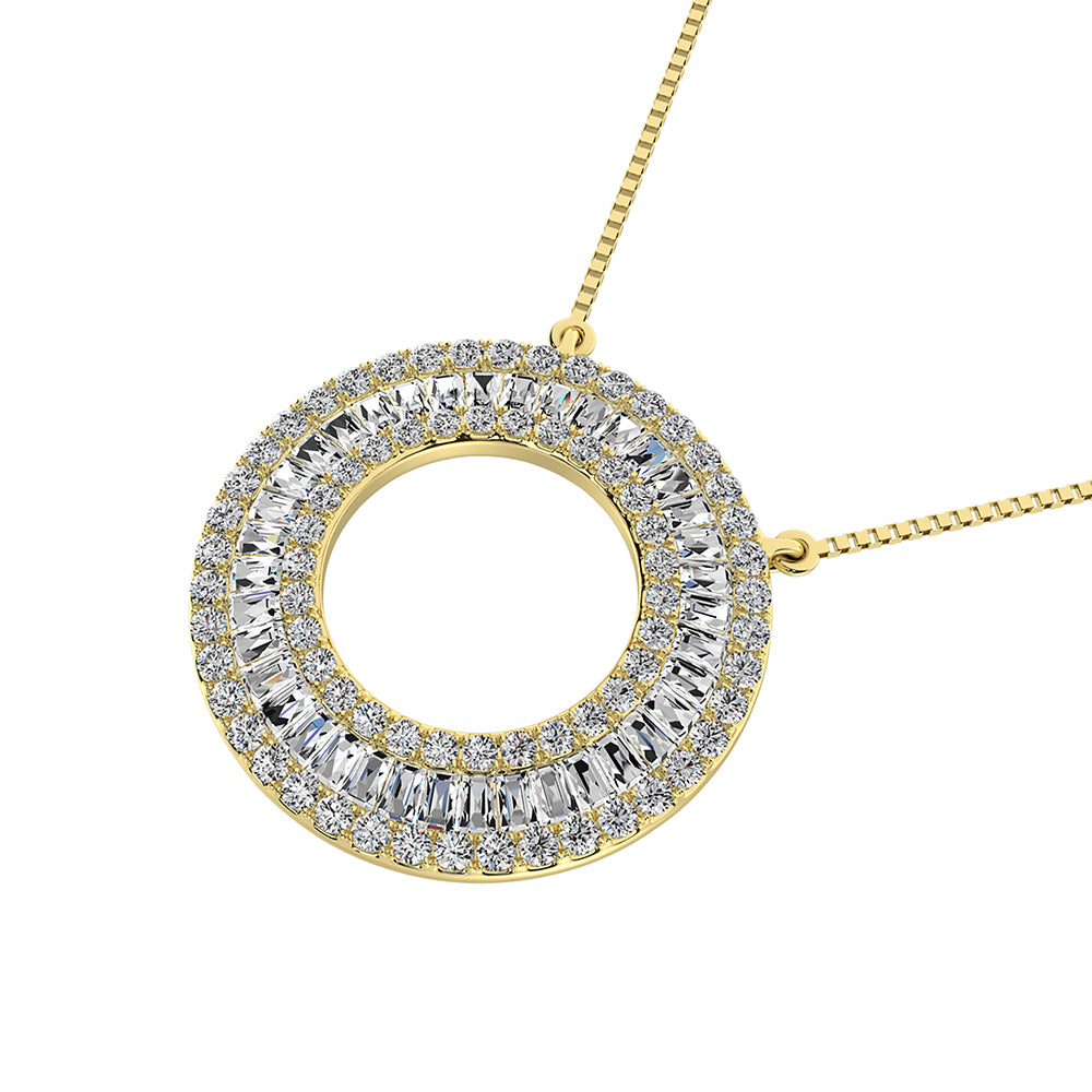 14K Yellow Gold 1/2 Ct.Tw. Open Circel Fashion Necklace