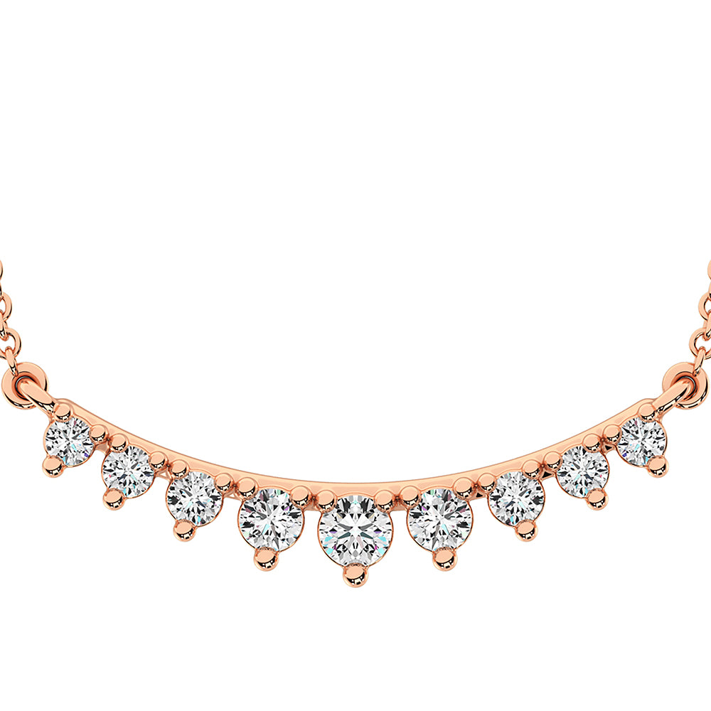 10K Rose Gold 1/5 Ct.Tw. Diamond Round Fashion Necklace
