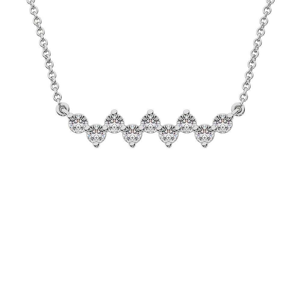 10K White Gold 1/4 Ct.Tw. Diamond Round Fashion Necklace