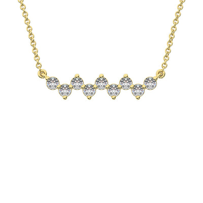 10K Yellow Gold 1/4 Ct.Tw. Diamond Round Fashion Necklace