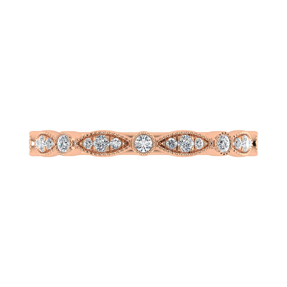 Diamond 1/6 Ct.Tw. Stack Band in 10K Rose Gold