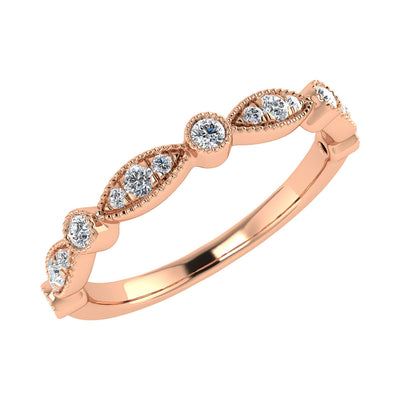 Diamond 1/6 Ct.Tw. Stack Band in 10K Rose Gold