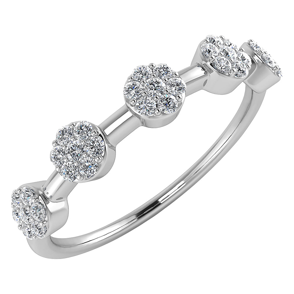 Diamond 1/6 Ct.Tw. Cluster Fashion Ring in 10K White Gold
