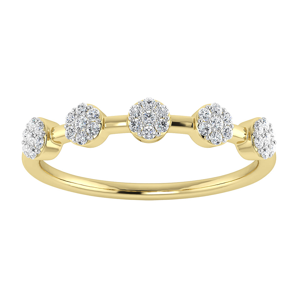 Diamond 1/6 Ct.Tw. Cluster Fashion Ring in 10K Yellow Gold