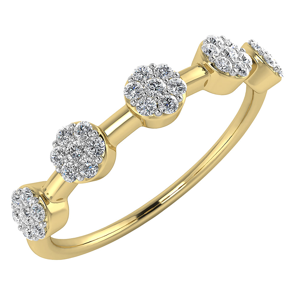 Diamond 1/6 Ct.Tw. Cluster Fashion Ring in 10K Yellow Gold