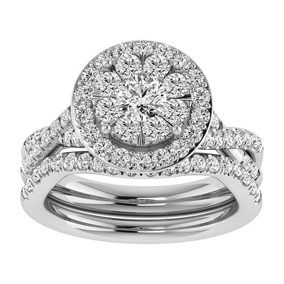 Diamond 1 3/4 Ct.Tw. Round Bridal Ring in 14K White Gold