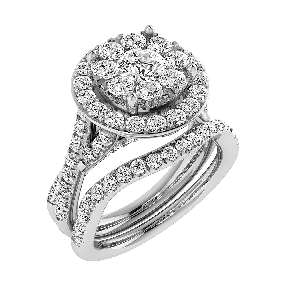 Diamond 1 3/4 Ct.Tw. Round Bridal Ring in 14K White Gold