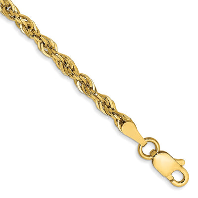 14ky 2.8mm Semi-Solid Rope Chain Anklet