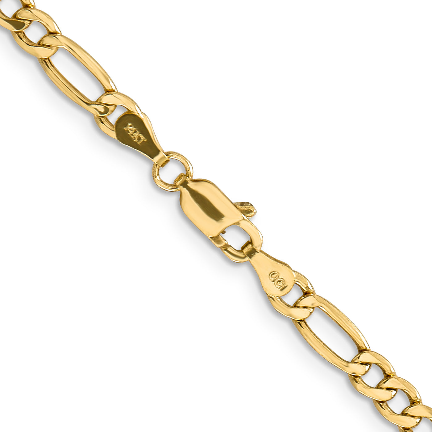 14k 4.2mm Semi-Solid Figaro Chain