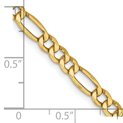 14k 4.2mm Semi-Solid Figaro Chain
