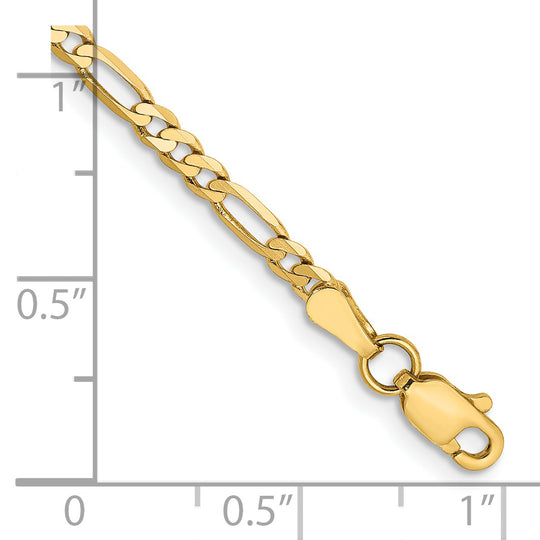 14k 2.75mm Flat Figaro Chain