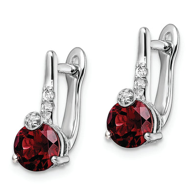 SS RH-plated 2.20t.w. GA/White Topaz Circle Hinged Earrings