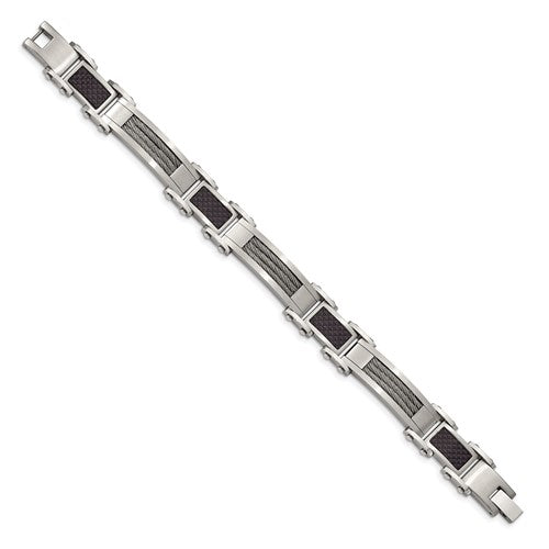 Black Carbon Fiber Inlay Bracelet