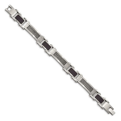Black Carbon Fiber Inlay Bracelet