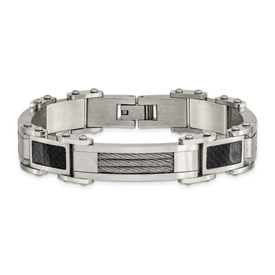 Black Carbon Fiber Inlay Bracelet