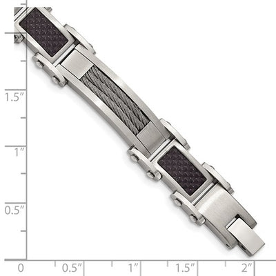 Black Carbon Fiber Inlay Bracelet