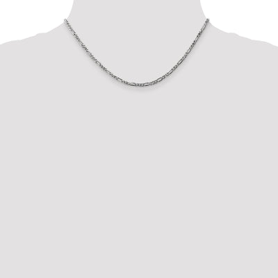 14k WG 2.75mm Flat Figaro Chain