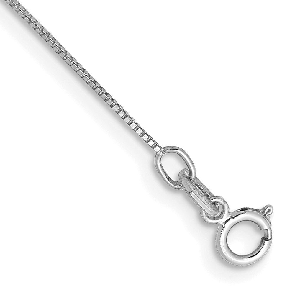 14k WG .5mm Box with Lobster Clasp Chain Anklet