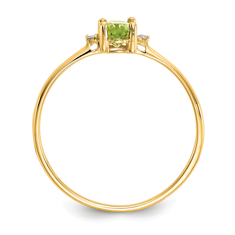 14k Diamond & Peridot Birthstone Ring QG